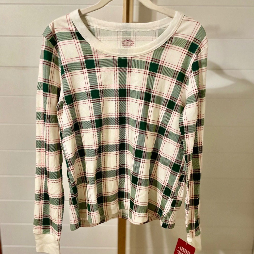 Wondershop At Target Womens‎ Long Sleeve Plaid Pajama Top Sleep Shirt Size S
